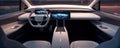 Luxury electric car interior. Modern design inside of future vehicle or supercar. copy space for text