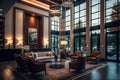 Luxury and elegance: hotel lobby and reception area, Generative AI Royalty Free Stock Photo