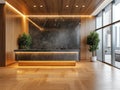 Luxury elegance lobby or reception area interior design with modern reception counter.Generative AI
