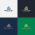 Luxury Elegant Arched Real Estate Business Palace Logo design vector template illustration. Arabic style architecture building Royalty Free Stock Photo