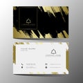 Luxury and elegant black gold business cards template on black background Royalty Free Stock Photo