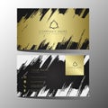 Luxury and elegant black gold business cards template on black background Royalty Free Stock Photo