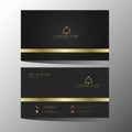 Luxury and elegant black gold business cards template on black background Royalty Free Stock Photo