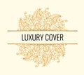 Luxury elegant cover. Golden vector mandala on light background. Decorative ornate round mandala.