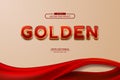 Luxury elegant 3d golden border with red satin shine for royal deluxe editable text effect. eps vector file Royalty Free Stock Photo