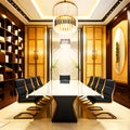 luxury elegant interior room meeting office featuring a marble of the wall furniture mockup