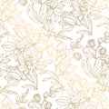 Luxury elegant orchid floral seamless pattern