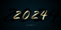 Luxury and elegrant 2024 Happy New Year banner concept, Premium 2024 New Year celebrating banner, 2024 Holiday greeting card