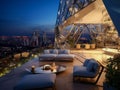 Luxury Elevated: Chic Urban Penthouse with Breathtaking City Views. Generative ai