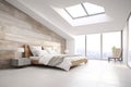 Luxury empty Minimalist Loft Bedroom with Modern Design, AI Generative Royalty Free Stock Photo