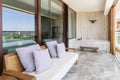 Luxury ensuite 5 star balcony in bedroom Royalty Free Stock Photo