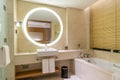 Luxury ensuite 5 star bathroom in bedroom Royalty Free Stock Photo