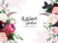 Luxury fall flowers vector design frame.