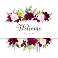 Luxury fall flowers vector design horizontal banner frame Royalty Free Stock Photo