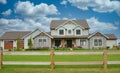 Luxury Farmhouse Front Exterior Mansion Maison House Cumulus Sky Background Royalty Free Stock Photo