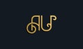 Luxury fashion initial letter AU logo