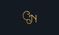 Luxury fashion initial letter CN logo