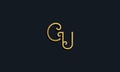 Luxury fashion initial letter CU logo