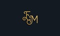 Luxury fashion initial letter EM logo