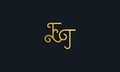 Luxury fashion initial letter ET logo