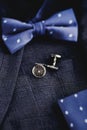 Luxury fashion men`s cufflinks. accessories for tuxedo, butterfly, tie, Royalty Free Stock Photo