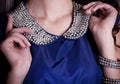 Luxury female collar with gems