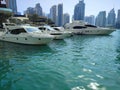 Luxury ferrys in dubai marina Royalty Free Stock Photo