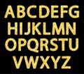Luxury festive Golden glitter sparkling alphabet letters