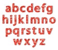 Luxury festive Red glitter sparkling alphabet letters