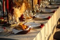 Luxury festive served table banquet catering