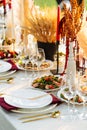 Luxury festive served table banquet catering