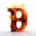 Luxury Fire Text Effect A Fiery Letter B With Hyperbolic Expression