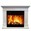 Luxury fireplace isolated on white background Royalty Free Stock Photo