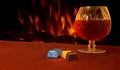 Luxury fireside chocs and liqueur