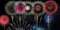 Luxury fireworks effect in the dark sky for background