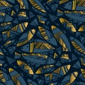 Luxury fish silhouette seamless pattern Royalty Free Stock Photo