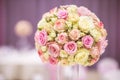 Luxury floral arrangement for wedding reception, roses flower bouquet