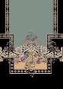 Luxury floral baroque ornamental border frame composition