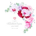 Luxury floral crescent shaped vector frame Royalty Free Stock Photo