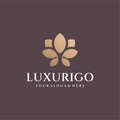 Luxury flower logo design set with business card