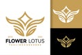 Luxury flower lotus logo design vector symbol icon illustration Royalty Free Stock Photo