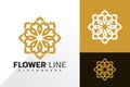 Luxury flower lotus logo vector design. Abstract emblem, designs concept, logos, logotype element for template Royalty Free Stock Photo