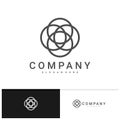 Luxury flower vector logotype. Linear universal leaf floral logo template. Creative Mandala logo design concepts