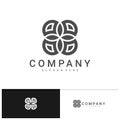 Luxury flower vector logotype. Linear universal leaf floral logo template. Creative Mandala logo design concepts