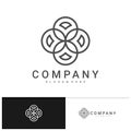 Luxury flower vector logotype. Linear universal leaf floral logo template. Creative Mandala logo design concepts
