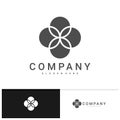 Luxury flower vector logotype. Linear universal leaf floral logo template. Creative Mandala logo design concepts