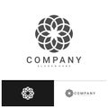 Luxury flower vector logotype. Linear universal leaf floral logo template. Creative Mandala logo design concepts