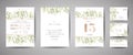 Luxury Flower Vintage Wedding Save the Date, Invitation Floral Cards Collection with Gold Foil Frame. trendy cover, graphic poster