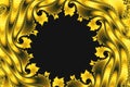 Luxury fractal golden waves with copy space