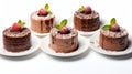 Luxury French dessert Chocolate souffle on plate, gourmand food